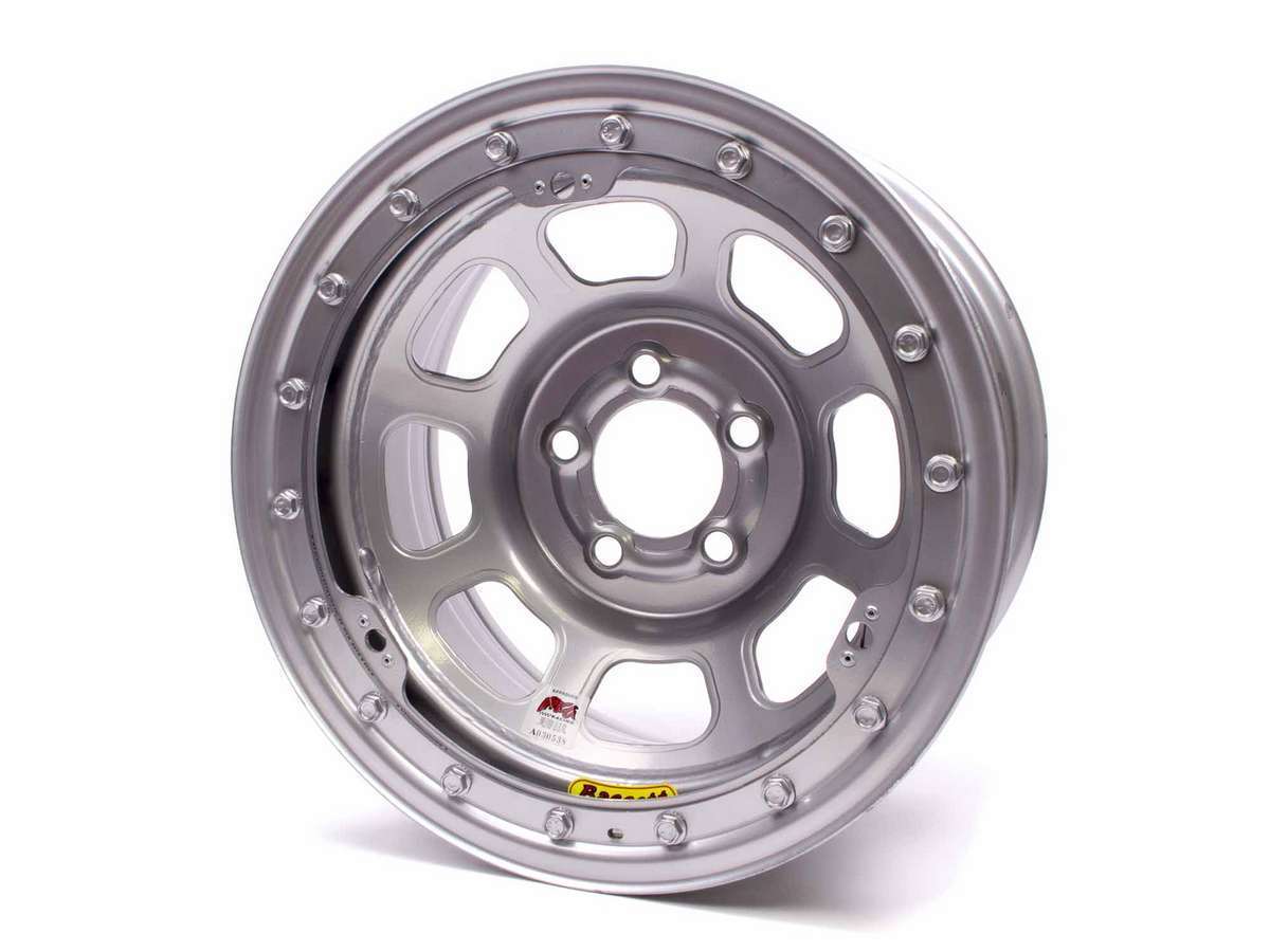 BASSETT 15x8 IMCA B/Lock Wheel D-Hole Silver 5x4.75 BASSETT