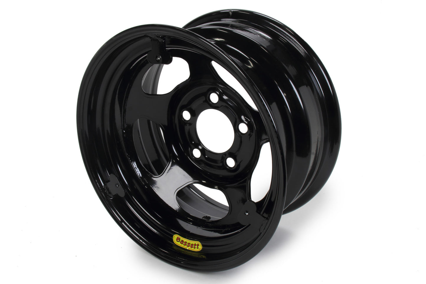 BASSETT Wheel 15x8 Black Inerita 5x5 w/ Mudcover Tabs BASSETT