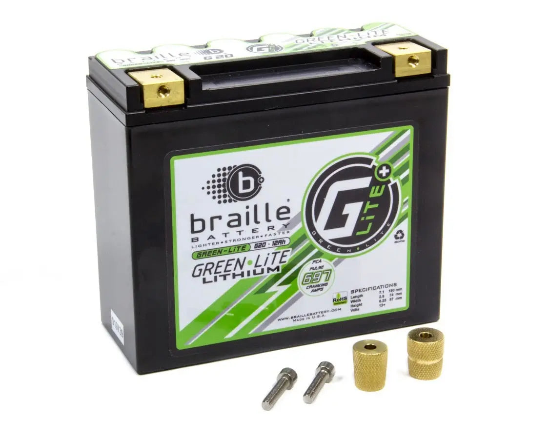 Lithium 12 Volt Battery Green Lite 697 Amps BRAILLE AUTO BATTERY