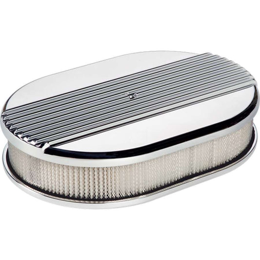 BILLET SPECIALTIES Small Ribbed Oval Air Cleaner BILLET SPECIALTIES