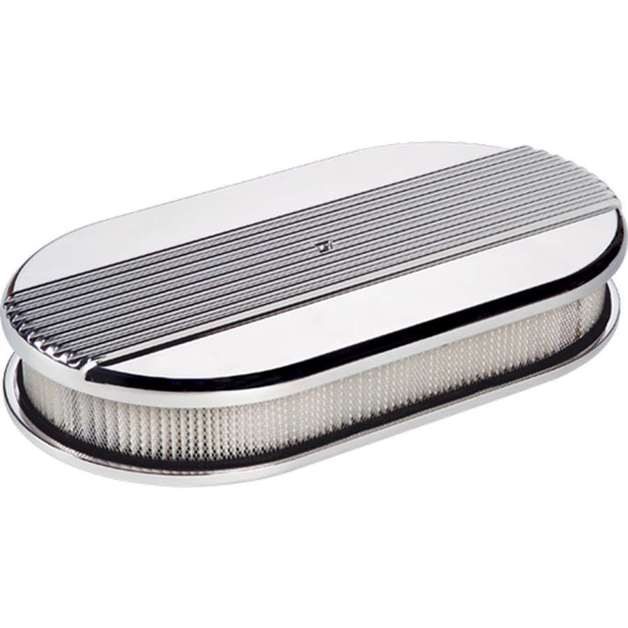 BILLET SPECIALTIES Large Ribbed Oval Air Cleaner BILLET SPECIALTIES