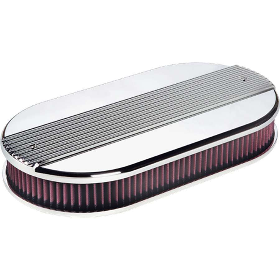 BILLET SPECIALTIES Dual Quad Ribbed Oval Air Cleaner BILLET SPECIALTIES