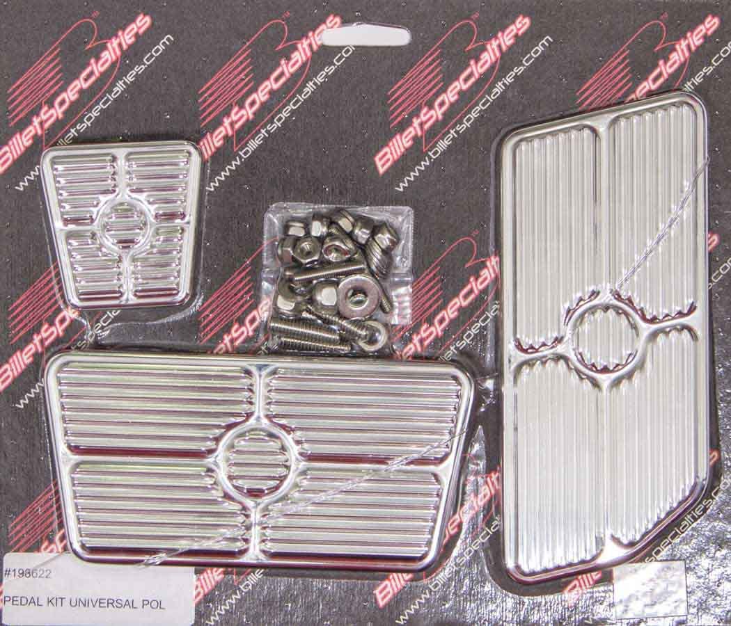 BILLET SPECIALTIES Universal Pedal Kits Grooved Polished BILLET SPECIALTIES