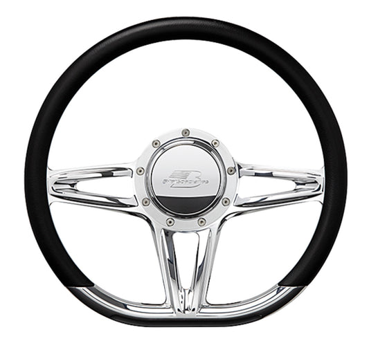 BILLET SPECIALTIES Steering Wheel 14in D-Shape Victory Polished BILLET SPECIALTIES