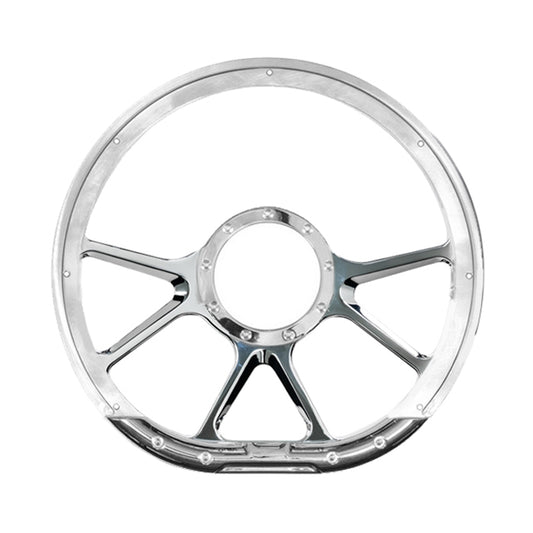 BILLET SPECIALTIES Steering Wheel 14in D-Sh ape Prism Polished BILLET SPECIALTIES