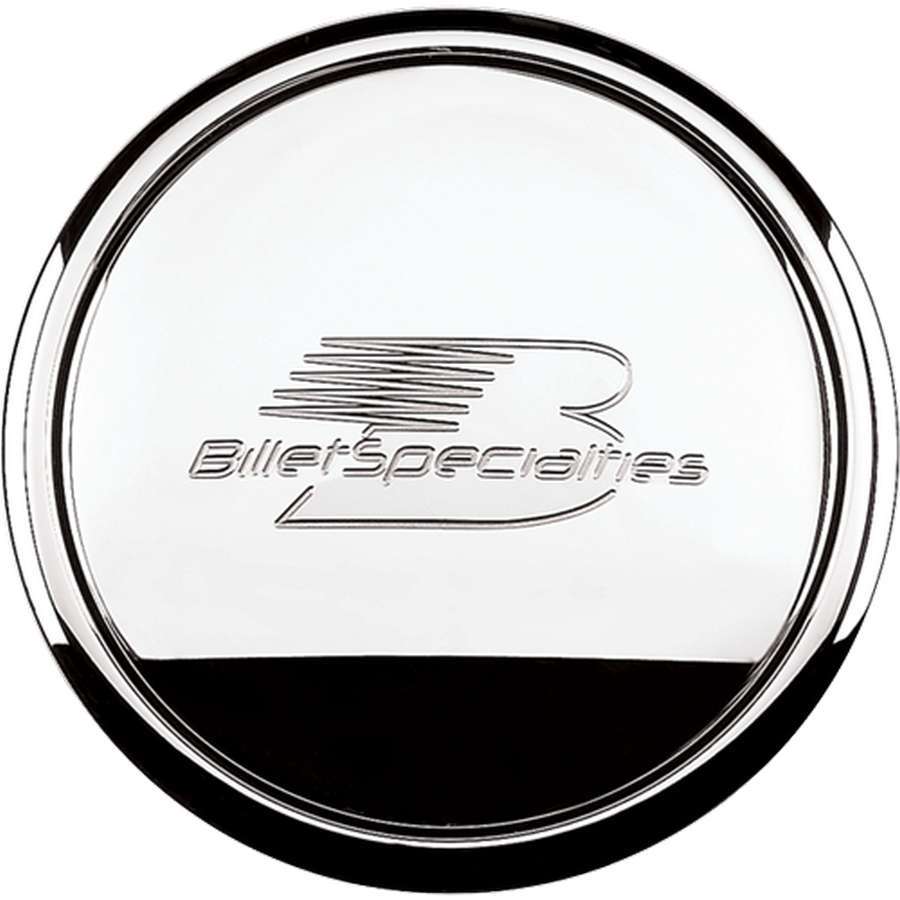 BILLET SPECIALTIES Polished Horn Button Billet Logo BILLET SPECIALTIES