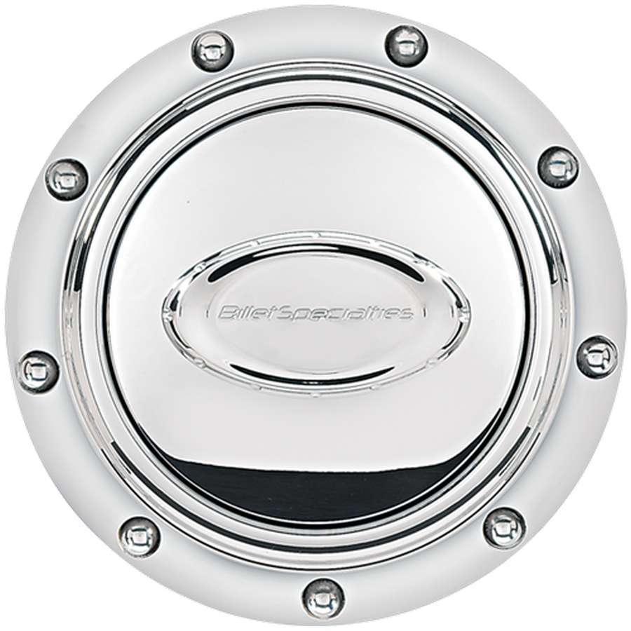 BILLET SPECIALTIES Horn Button Riveted Polished Logo BILLET SPECIALTIES