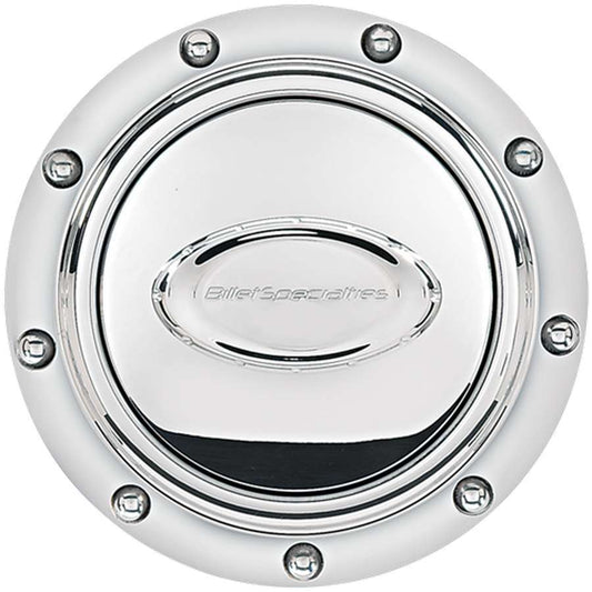 BILLET SPECIALTIES Horn Button Riveted Polished Logo BILLET SPECIALTIES