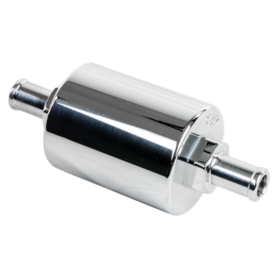 BILLET SPECIALTIES In Line Fuel Filter 3/8 in Barbed Polished BILLET SPECIALTIES