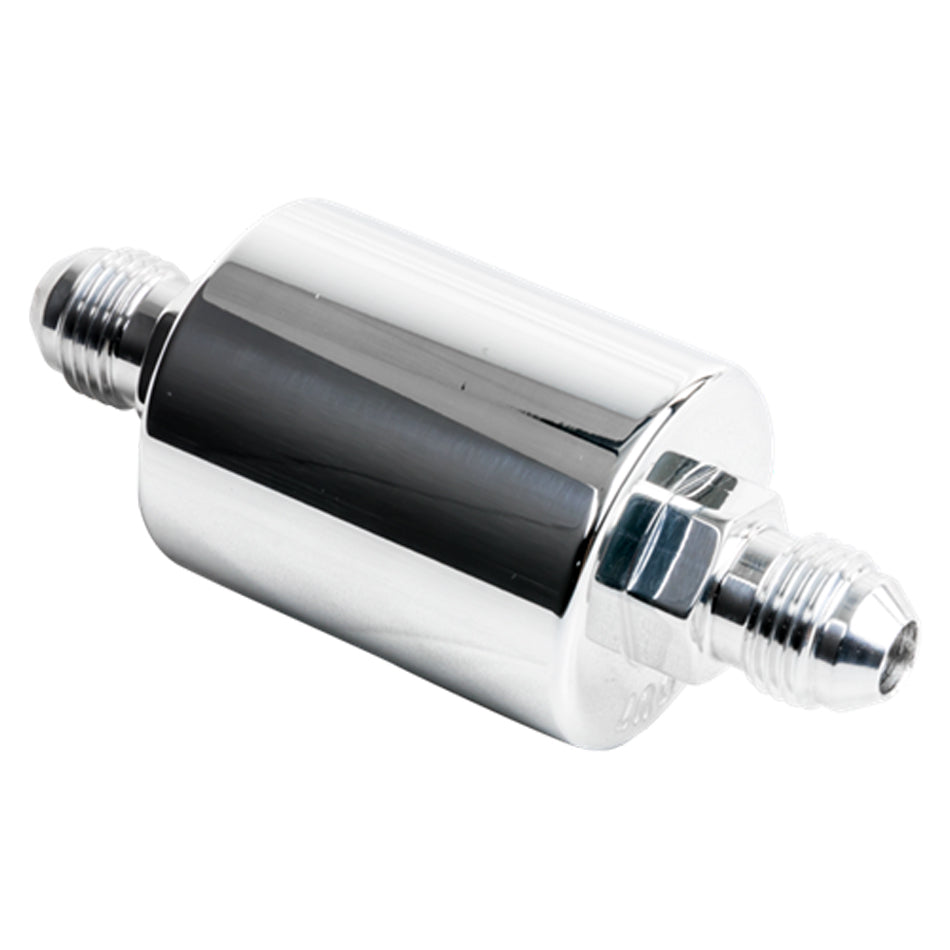 BILLET SPECIALTIES In Line Fuel Filter -6AN Ends Polished BILLET SPECIALTIES