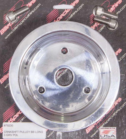 BILLET SPECIALTIES BBC 3 GRV Crank Pulley LWP Polished BILLET SPECIALTIES