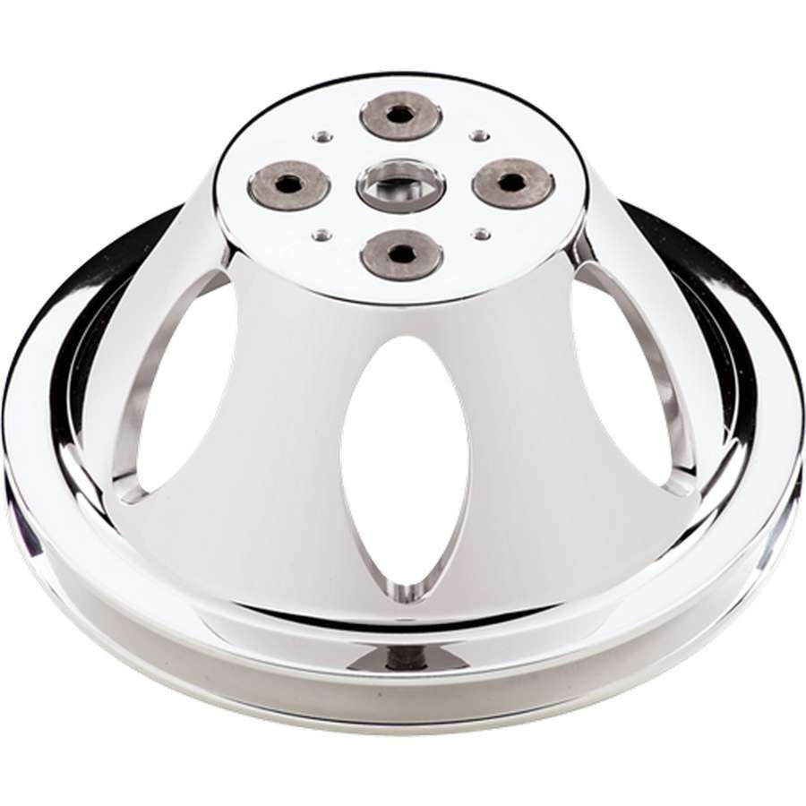 BILLET SPECIALTIES Polished SBC 1 Groove Upper Pulley BILLET SPECIALTIES