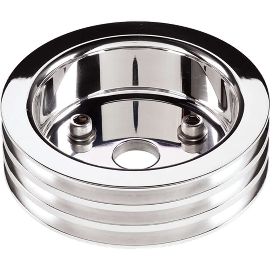 BILLET SPECIALTIES Polished SBC 3 Groove Lower Pulley BILLET SPECIALTIES