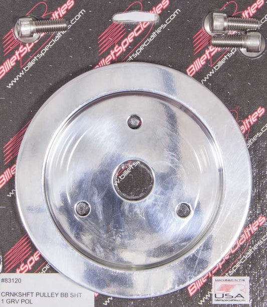 BILLET SPECIALTIES Polished BBC 1 Groove Lower Pulley BILLET SPECIALTIES