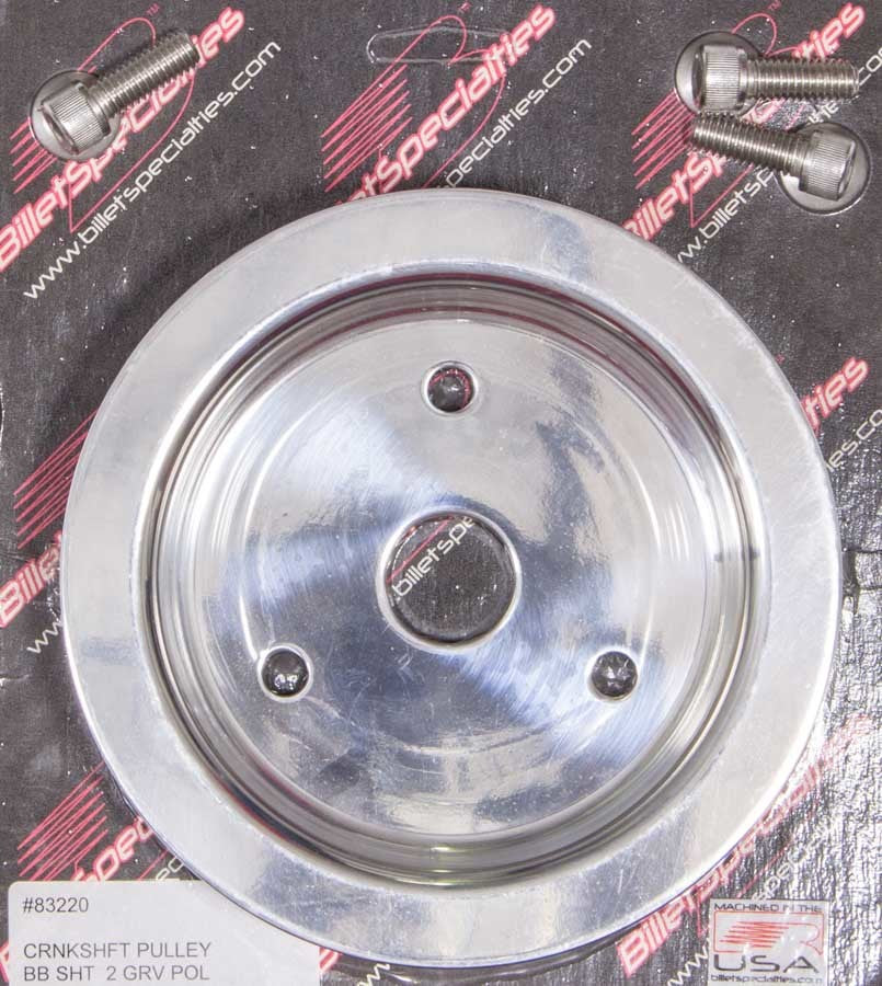 BILLET SPECIALTIES Polished BBC 2 Groove Lower Pulley BILLET SPECIALTIES