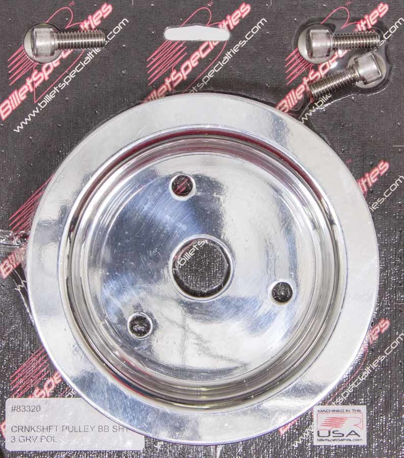 BILLET SPECIALTIES Polished BBC 3 Groove Lower Pulley BILLET SPECIALTIES