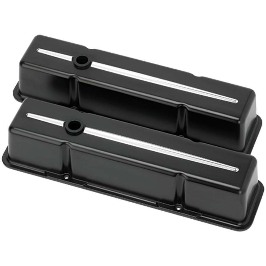 BILLET SPECIALTIES SBC Tall Valve Covers Black BILLET SPECIALTIES