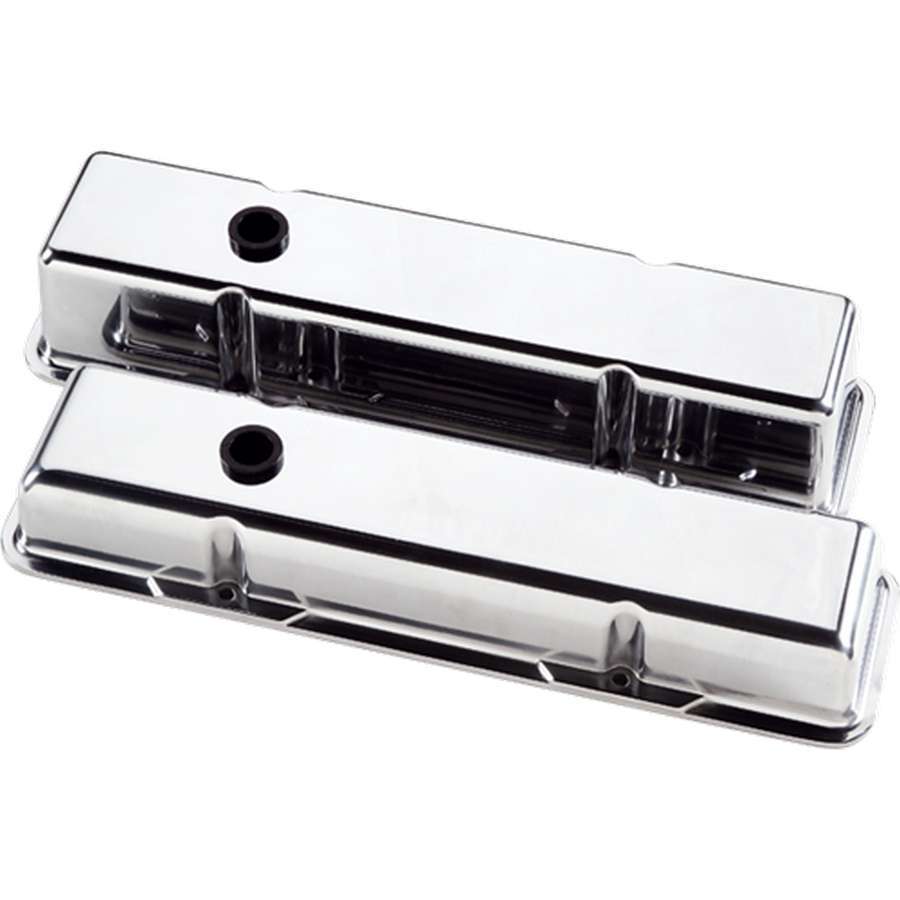 BILLET SPECIALTIES Valve Covers SBC Plain Polished Tall BILLET SPECIALTIES