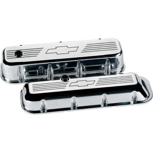 BILLET SPECIALTIES BBC Valve Covers Bowtie Logo Short BILLET SPECIALTIES