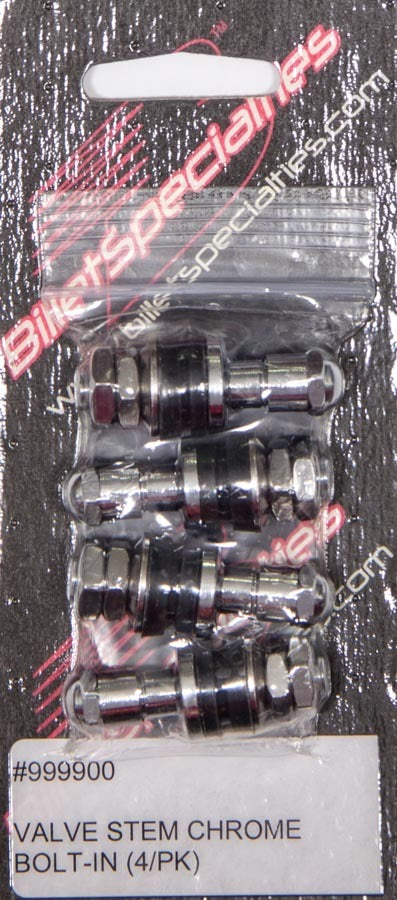 BILLET SPECIALTIES Valve Stem Chrome Bolt- In 4-PK BILLET SPECIALTIES