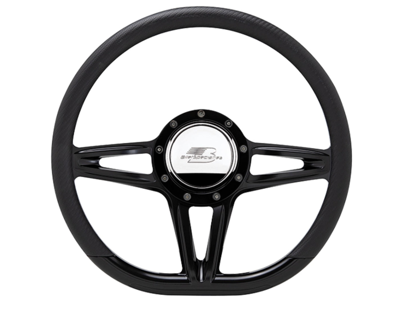 BILLET SPECIALTIES Steering Wheel 14in D-Shape Victory Black BILLET SPECIALTIES