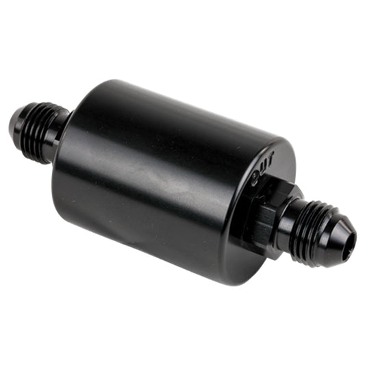 BILLET SPECIALTIES In Line Fuel Filter -6AN Ends Black BILLET SPECIALTIES