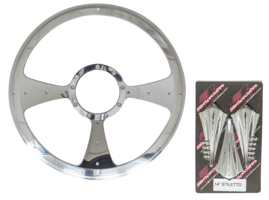 BILLET SPECIALTIES Stiletto - Profile Steering Wheel 14in BILLET SPECIALTIES