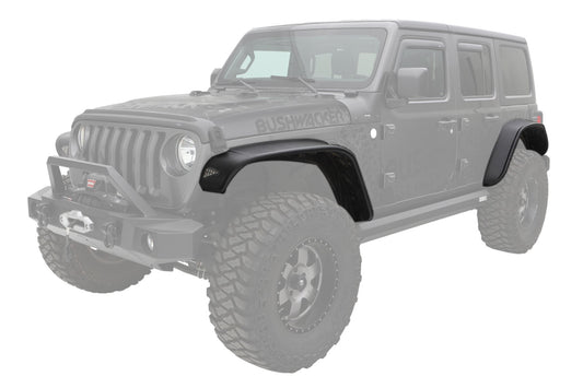 BUSHWACKER 18-   Jeep JL 4DR Fender Flares 4Pc Flat Style BUSHWACKER