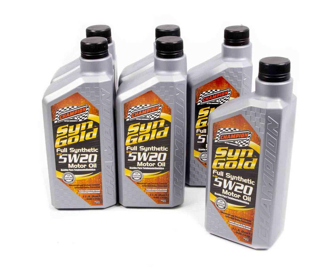 CHAMPION BRAND 5W20 SynGold Synthetic oil Case 6x1 Quarts CHAMPION BRAND