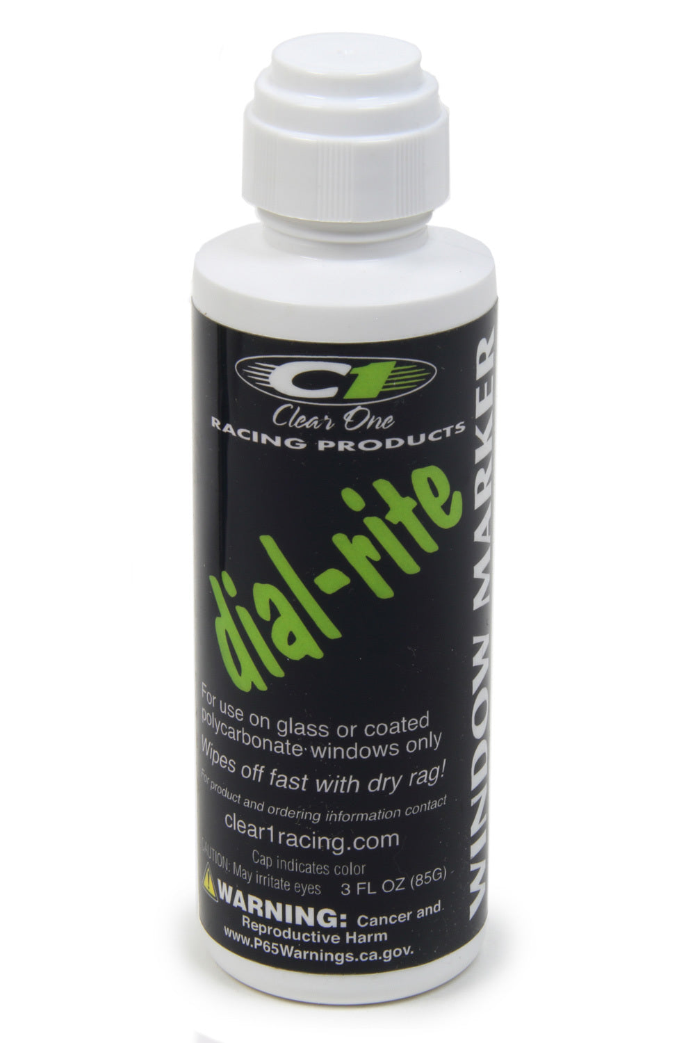 CLEAR ONE RACING PRODUCTS Dial-in Window Marker White 3oz Dial-Rite CLEAR ONE RACING PRODUCTS