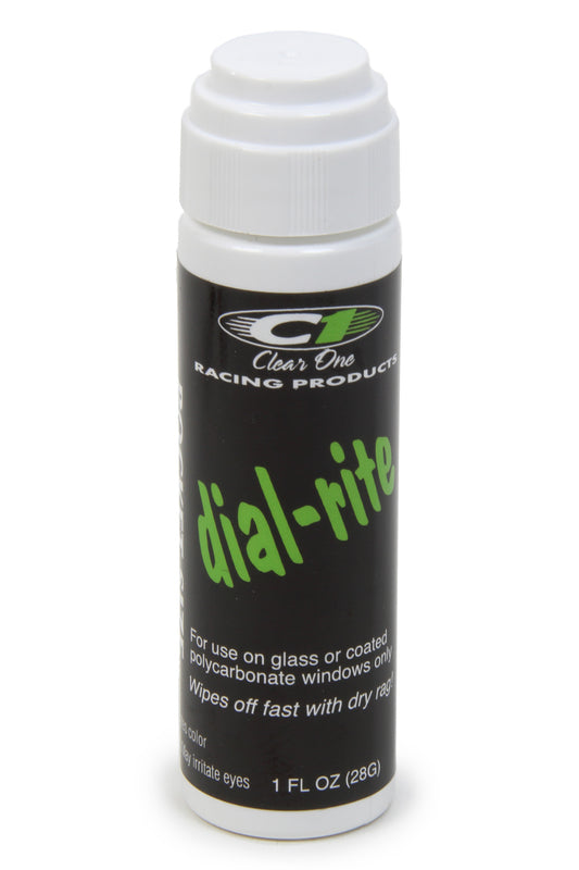 CLEAR ONE RACING PRODUCTS Dial-In Window Marker White 1oz Dial-Rite CLEAR ONE RACING PRODUCTS