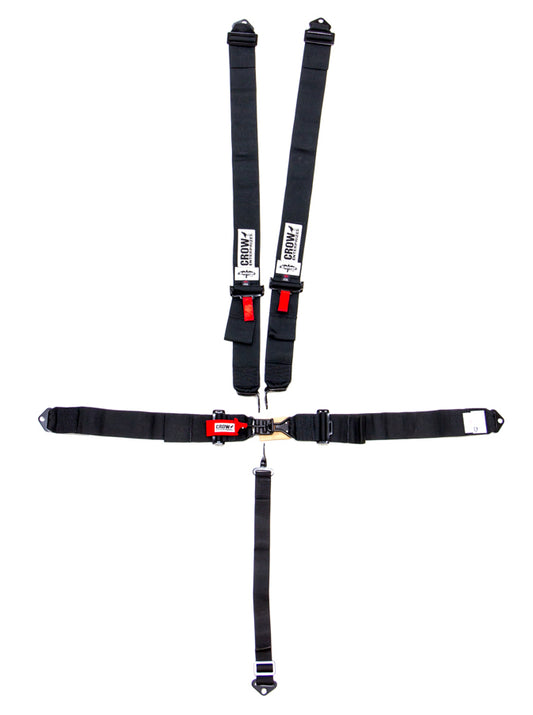 CROW SAFETY GEAR 5-Pt Harness Small Latch Blk Bolt In BLK Hardware CROW SAFETY GEAR