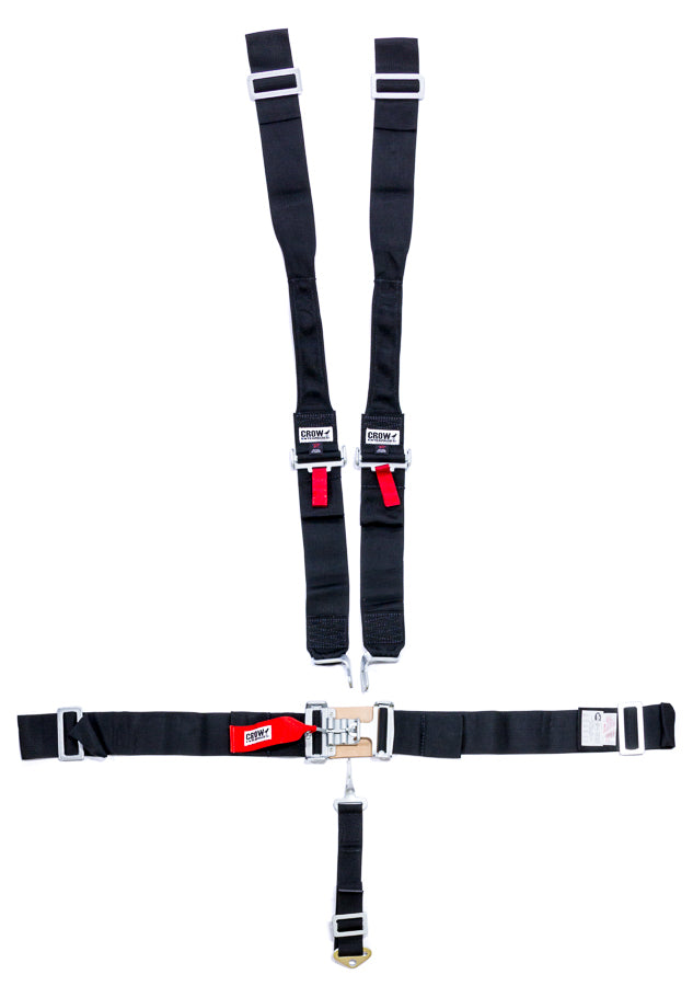 CROW SAFETY GEAR 5-Pt Harness Big Latch Blk Hans Wrap Around Pul CROW SAFETY GEAR