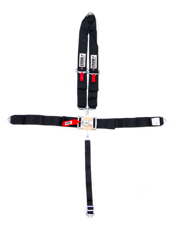 CROW SAFETY GEAR 5-Pt Harness Big Latch Blk Bolt In V Type CROW SAFETY GEAR