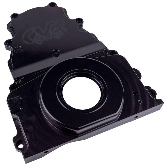 CVR PERFORMANCE GM LS Billet Timing Cover 2-Piece Black CVR PERFORMANCE