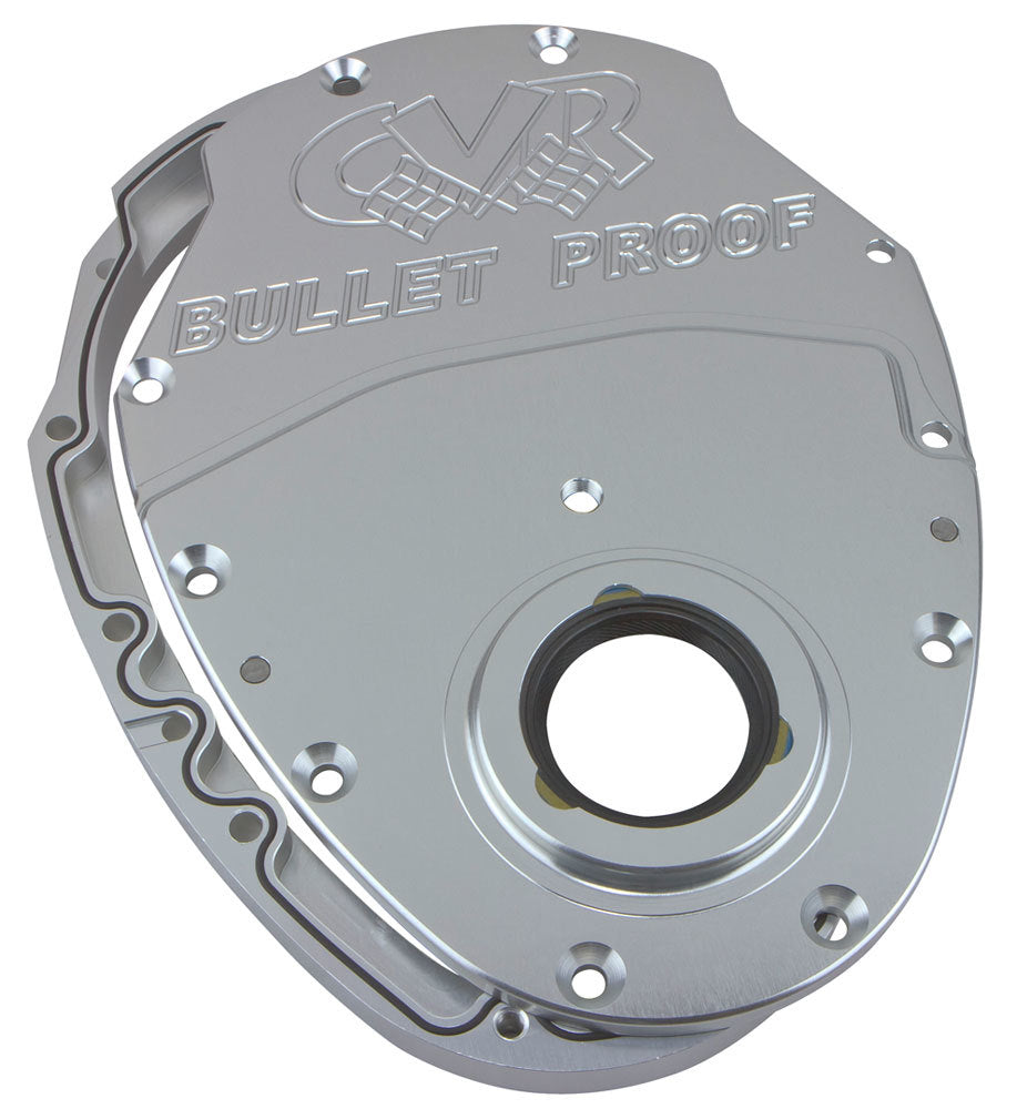 CVR PERFORMANCE SBC Billet Timing Cover 2-Piece - Clear Anodized CVR PERFORMANCE