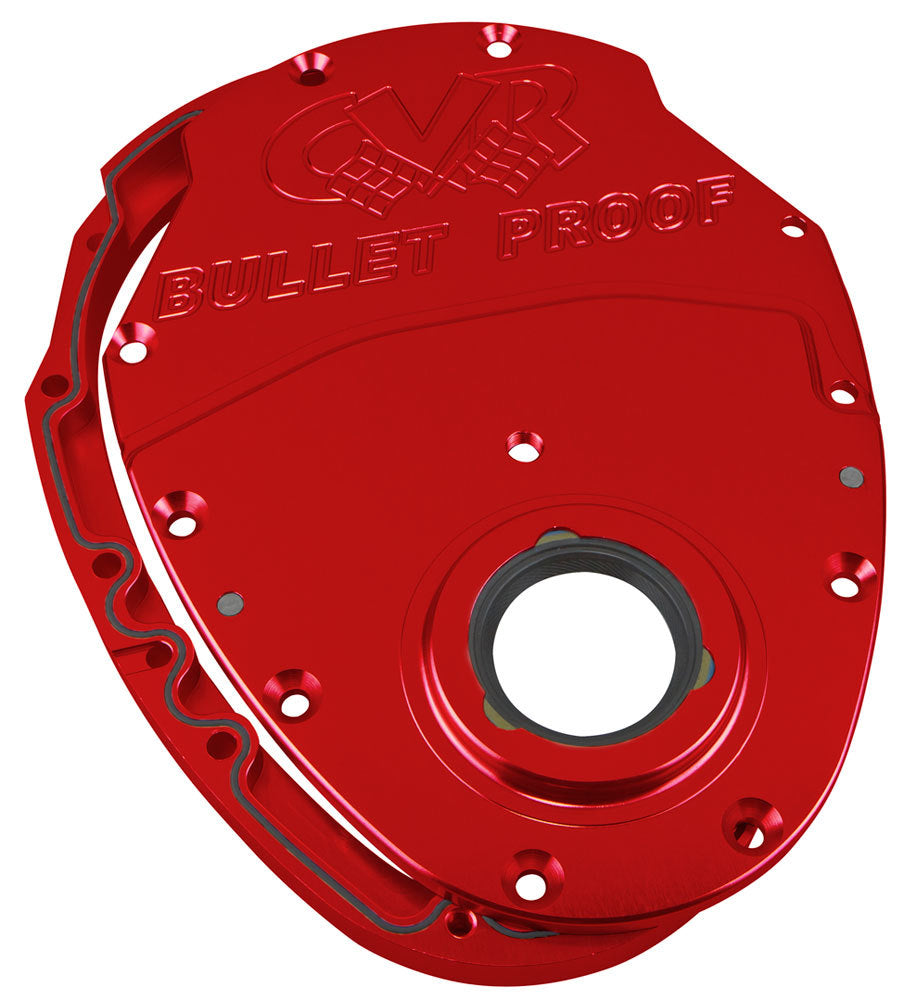 CVR PERFORMANCE SBC Billet Timing Cover 2-Piece Red CVR PERFORMANCE