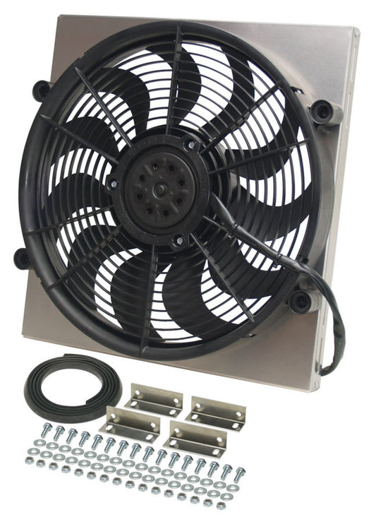 DERALE RAD Fan w/Alum Shroud Assembly DERALE