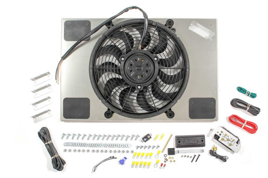 PWM Single RAD Fan/ Aluminum Shroud Assembly DERALE