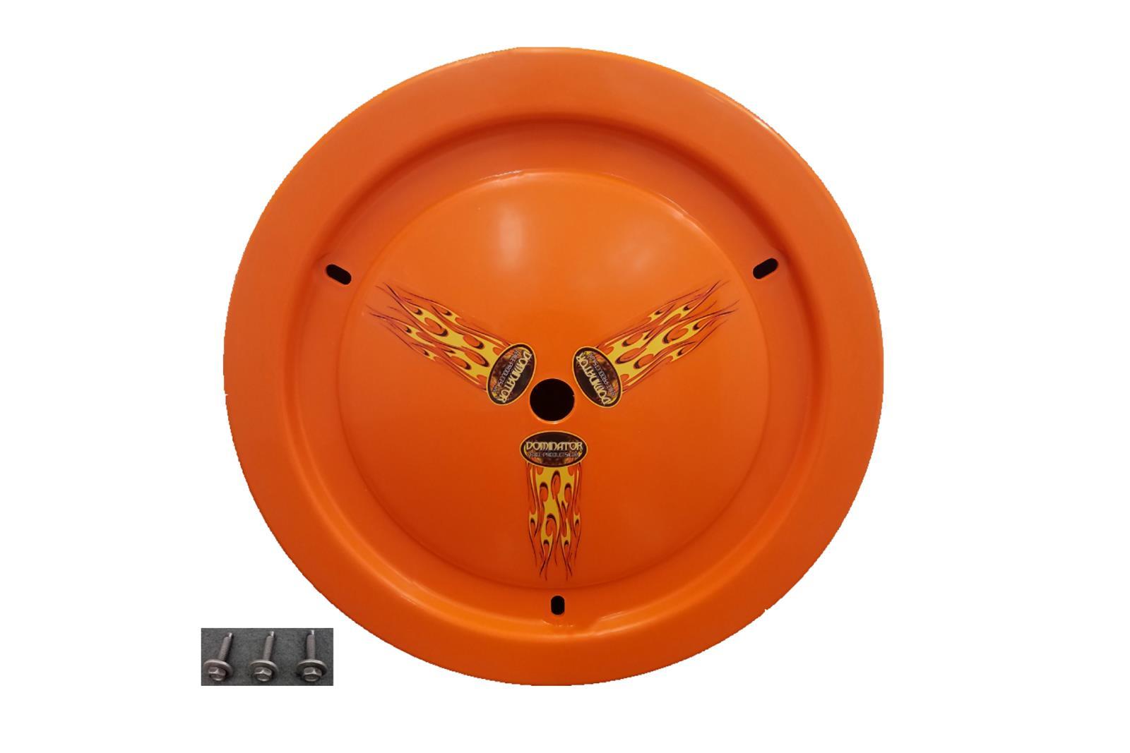 DOMINATOR RACE PRODUCTS Wheel Cover Bolt-On Orange Real Style DOMINATOR RACE PRODUCTS