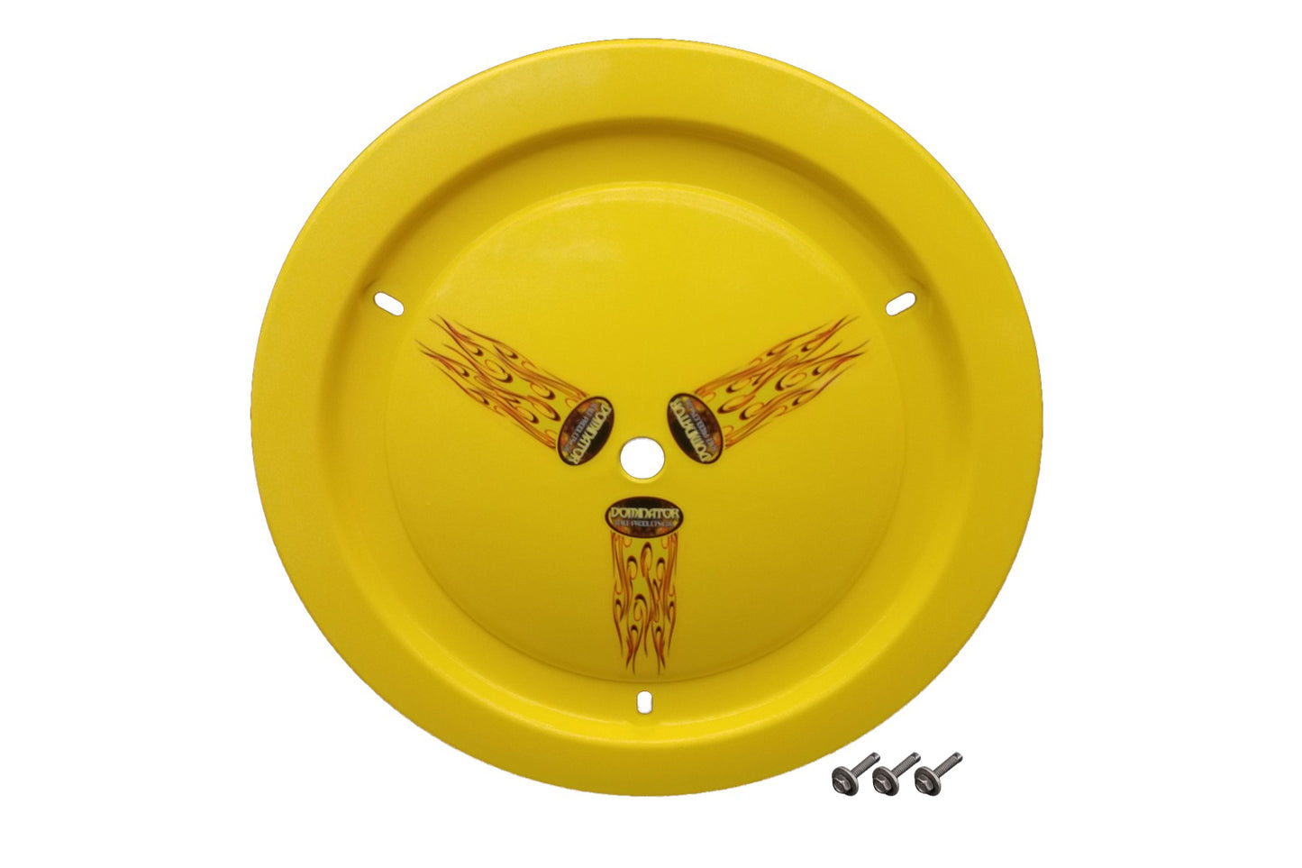 DOMINATOR RACE PRODUCTS Wheel Cover Bolt-On Yellow Real Style DOMINATOR RACE PRODUCTS