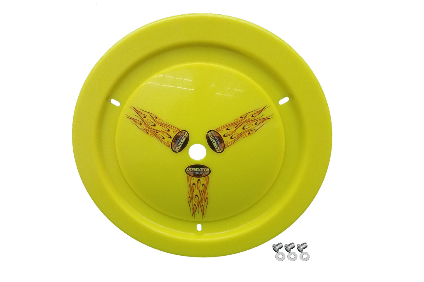 DOMINATOR RACE PRODUCTS Wheel Cover Dzus-On Fluo Yellow Real Style DOMINATOR RACE PRODUCTS