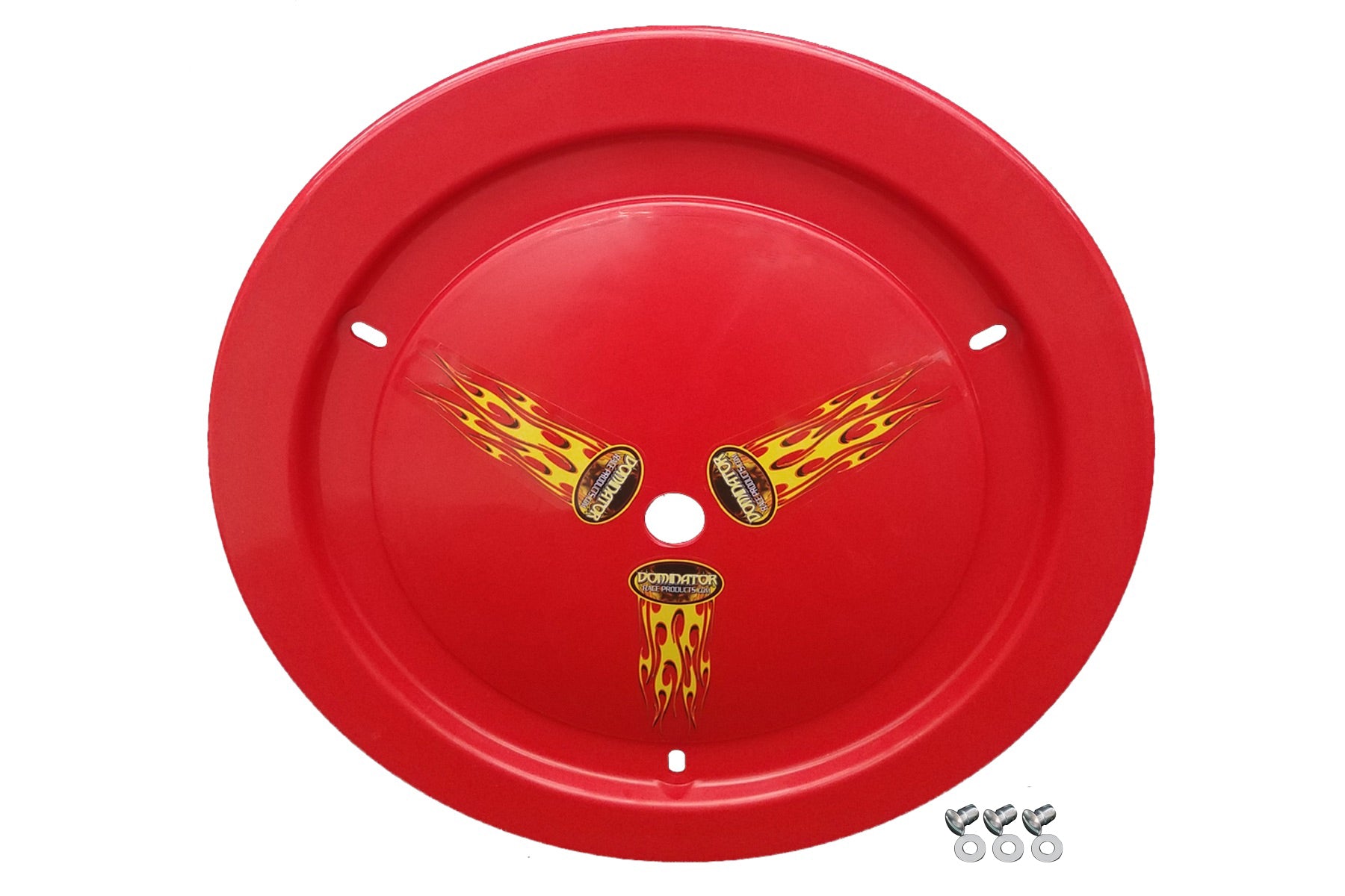 DOMINATOR RACE PRODUCTS Wheel Cover Dzus-On Red Real Style DOMINATOR RACE PRODUCTS