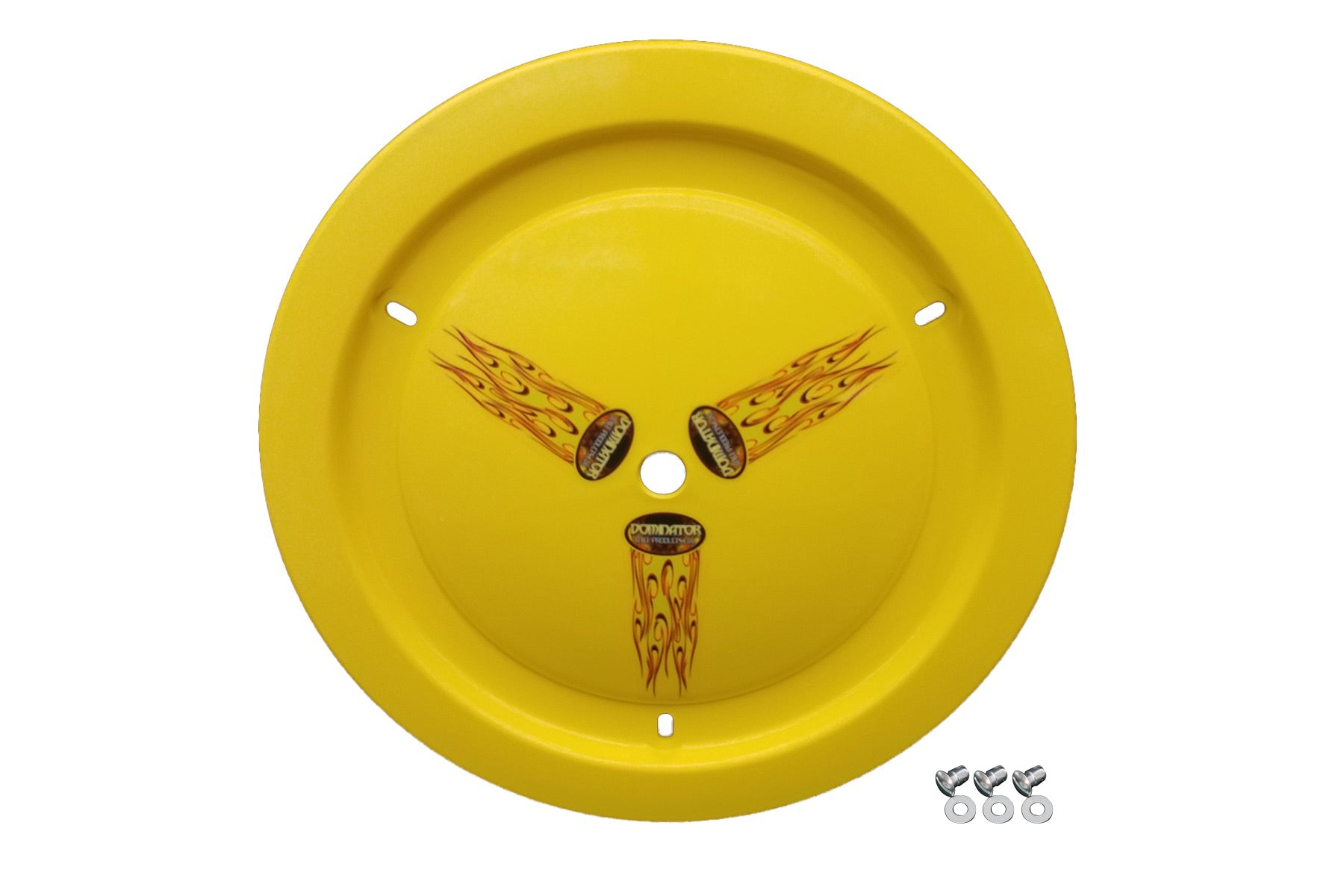 DOMINATOR RACE PRODUCTS Wheel Cover Dzus-On Yellow Real Style DOMINATOR RACE PRODUCTS