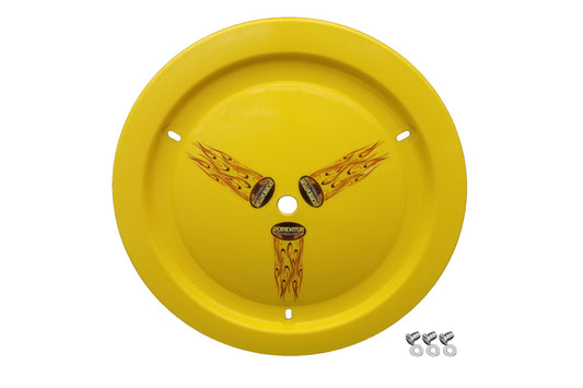 DOMINATOR RACE PRODUCTS Wheel Cover Dzus-On Yellow Real Style DOMINATOR RACE PRODUCTS