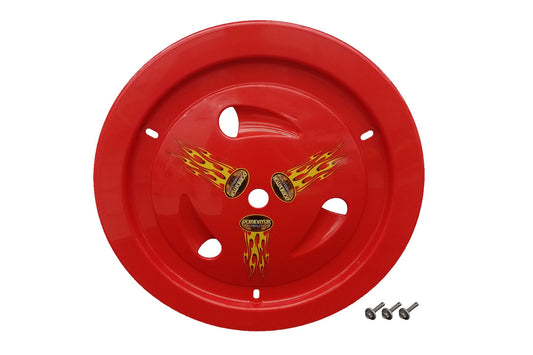 DOMINATOR RACE PRODUCTS Wheel Cover Bolt-On Red Real Style DOMINATOR RACE PRODUCTS