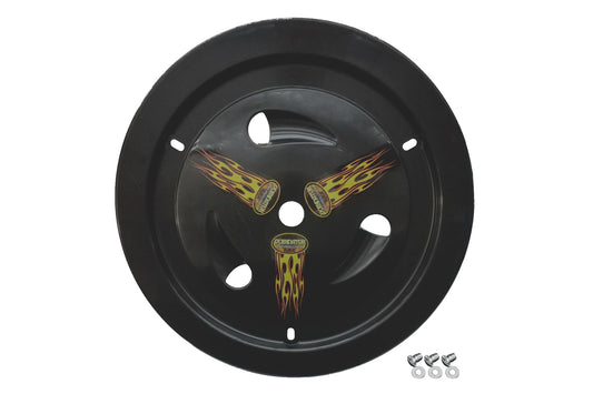 DOMINATOR RACE PRODUCTS Wheel Cover Dzus-On Black Real Style DOMINATOR RACE PRODUCTS