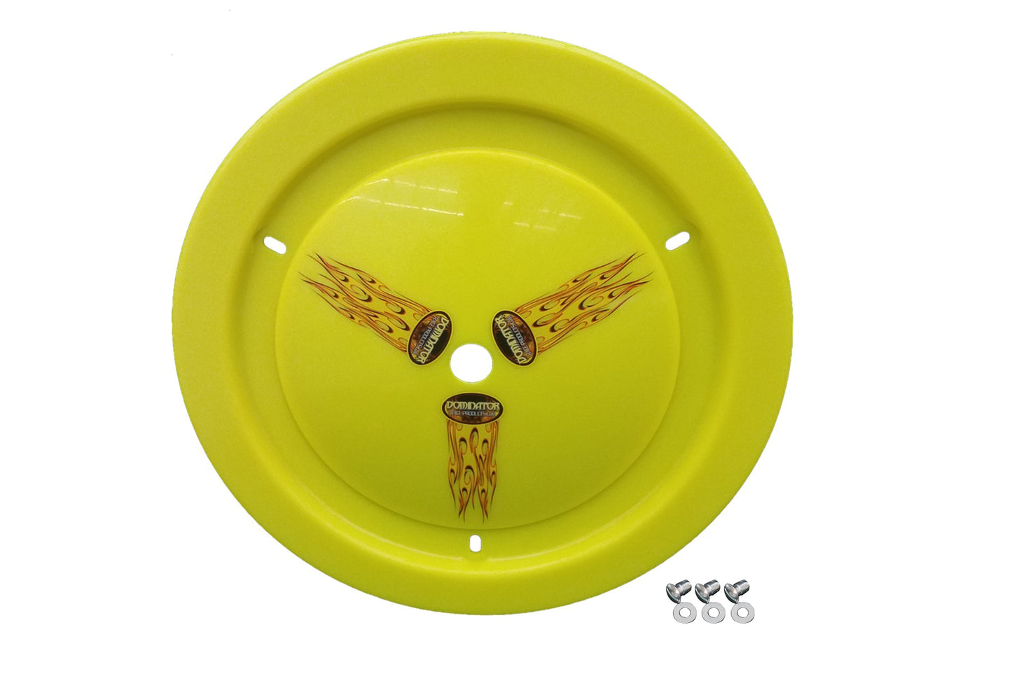 DOMINATOR RACE PRODUCTS Wheel Cover Dzus-On Fluo Yellow DOMINATOR RACE PRODUCTS