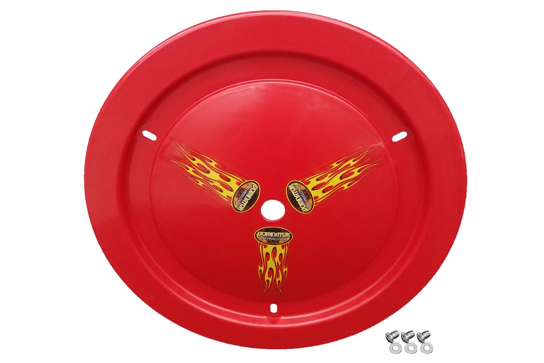 DOMINATOR RACE PRODUCTS Wheel Cover Dzus-On Red DOMINATOR RACE PRODUCTS