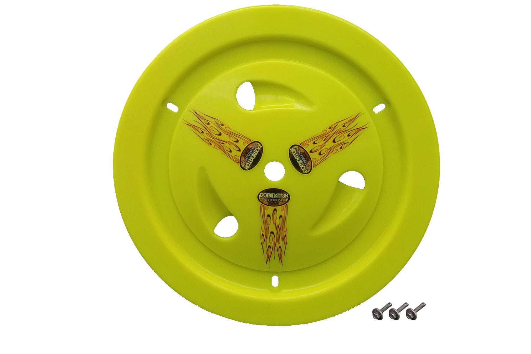 DOMINATOR RACE PRODUCTS Wheel Cover Bolt-On Fluo Yellow DOMINATOR RACE PRODUCTS